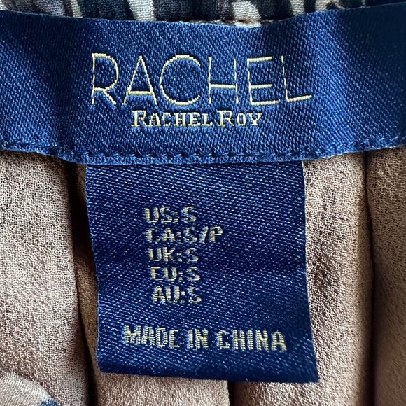 Rachel Rachel Roy  Bohemian Patchwork Paisley Cropped Blouse Size Small - Picture 4 of 7